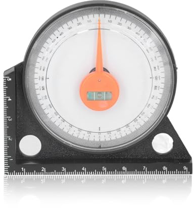 WOOXGEHM Winkelmesser, 0 Bis 360 Grad Messbereich, Zeiger Nivellierwinkelmesser mit Skala, Neigungsmesser, Messwinkelmesser für Holzbearbeitungswerkzeuge, Nivellierung, Nivellierung