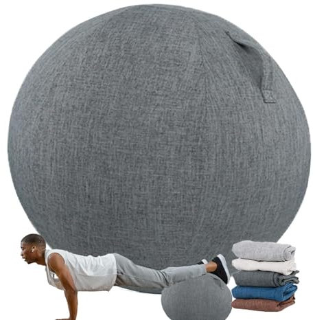 DIXII Yoga-Ball-Abdeckung, Ball-Stuhl-Abdeckung, Schutzzubehör, Pannen-Staubschutz, Yoga-Ball-Sitzbezug, Baumwoll-Leinen-Schutzhülle,004,75CM
