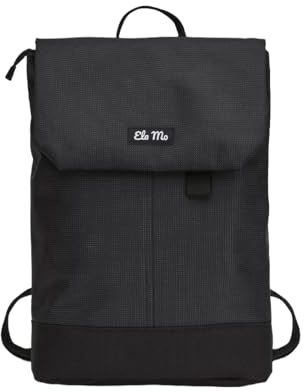 Ela Mo® Rucksack Damen - Arbeitsrucksack mit Laptopfach mit Anti Diebstahl - Mittelgroßer Damenrucksack für Uni, Schule, Büro & Reisen - Tagesrucksack für Mädchen und Frauen (Black Reflective)