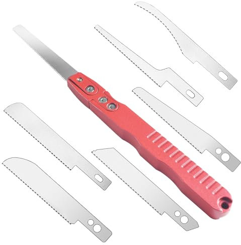 ABEST Mini Handsäge Modell Handwerk Werkzeuge mit 6 Stück DIY Handwerk Klingen Modellierung Messer Bügelsäge Tool Kit für Handcrafted, Trimmen, Schneiden von Baumstämmen und Zweigen