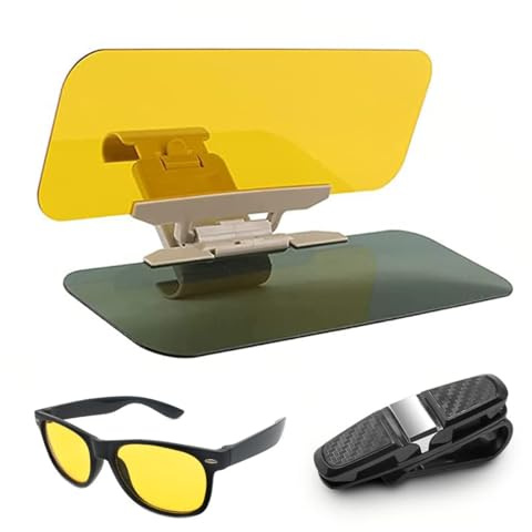 „DAJOOEE“ Auto-Sonnenblende, Tag- und Nacht-Blendschutz, 2-in-1 polarisierte Sonnenblende für klarere Sicht und sicheres Fahren, blendfreie Nachtfahrbrille für Männer und Frauen