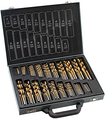170-teiliges 1-10 mm Hartmetallbohrer-Set, metrischer Spiralspitz-Gewindebohrer, gerader Schaft, Steinbohrer-Set für Mehrzweck-Bohrer-Set