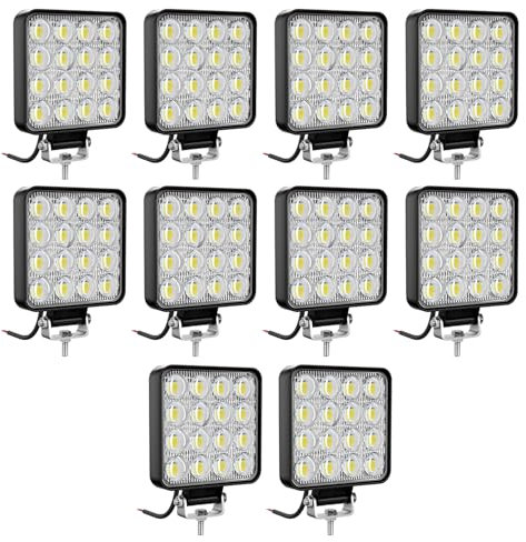 antom Faro da Lavoro LED 10X72W quadrato 3,3 pollici faro 12v 24V IP67 impermeabile luce di retromarcia faro ausiliario auto per escavatore trattori trattori ATV camion