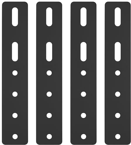 4 Pz Piastra di Giunzione Piana, Staffe Piatte Lamiera Forata, Staffe Piastra di Fissaggio, Staffe Perforate Connettore, Lastrina di Giunzione Piatta con 4 Foro e 2 Fessure per Legno, 200x36x3 mm