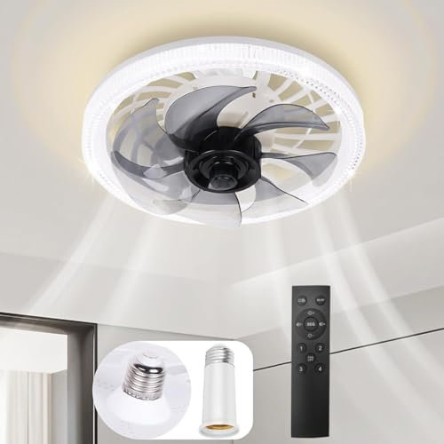 Led Ventilador De Techo Con Luz Reversible Mando A Distancia Silencioso 6 Velocidades Dormitorio Lamparas Ventilador De Techo Pequeño Moderno Ventilador Silencioso De Techo Sin Aspas Con Luz Led