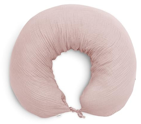 Ehrenkind® Stillkissen aus Bio-Baumwolle | Atmungsaktiv & ergonomisch | Für Schwangerschaft, Stillzeit & Baby | Flexibel & waschbar | Füllung anpassbar Rosé 160 cm