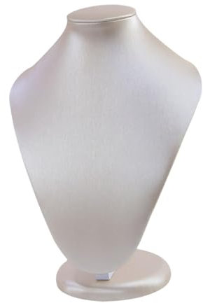 JISADER Halskettenständer, Schmuck-Organizer, Halsketten-Ketten-Schmuckbüste, Schmuck-Präsentationsbüstenständer für den Schreibtisch, Weiß, l