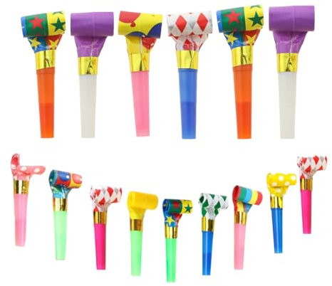 WeddHuis 25 Pcs Trombette Festa Compleanno Partito Trombette Fischietto Carnevale Trombette Trombette Compleanno Bambino Perfetto per Feste di Compleanno Feste Natale Halloween