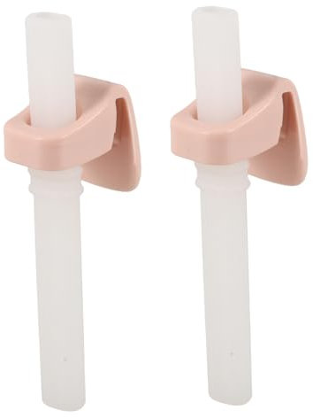QUMIIRITY 2pcs Silicone Drinking Straws for Baby Toddler Reusable Straw Buckle Soft Food-Grade Silicone Suitable for Infant Feeding and Soup Drinking
