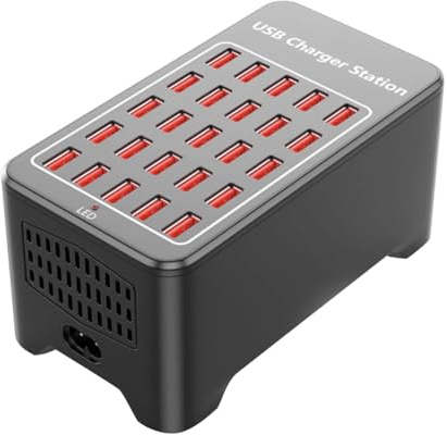 Breeshy Chargeur USB 25 Ports HUB 150W Station de Charge Murale Universelle pour Téléphone Portable Adaptateur Secteur - Prise EU