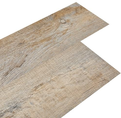 INMOZATA 5 m² Self-Adhesive Tile 36Pcs Vinyl Flooring Planks Floorboard Planks Waterproof Floor Stickers Peel and Stick Tile for Kitchen Bathroom and Bathroom Home Floor Tile 91.5 X 15.2CM(Light Oak)