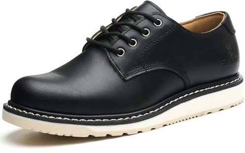 SL-Saint Botas de Moda de Copa Baja Para Hombre Hechas a Mano Zapatos de Cuero de Vaca Genuino de Moda Con Cordones