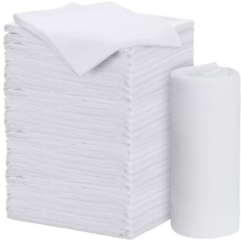 Hillsuren 30 Pcs 100% Cotton Shoes Cloth Polish Dauber Applicators 20 Inch x 5 Inch Shoe Polish Cloth for Cleaning Shoes Boots and Leather Products, White, about 20 X 5 inches