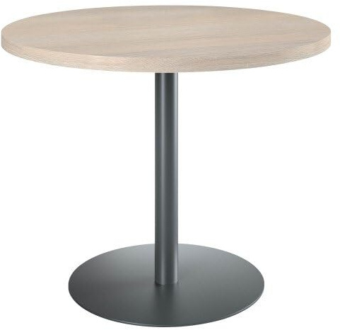 Générique Table de réunion Ronde chêne Gris Ø 100 cm - Arch (Anthracite)