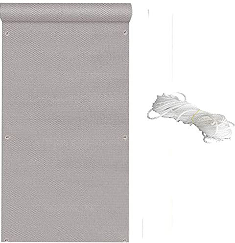 Tenda da sole laterale grigio chiaro, 0,85 x 7 m, protezione UV con occhielli, per uso all'aperto in ristoranti e bar, ideale per ombrelloni e frangivento