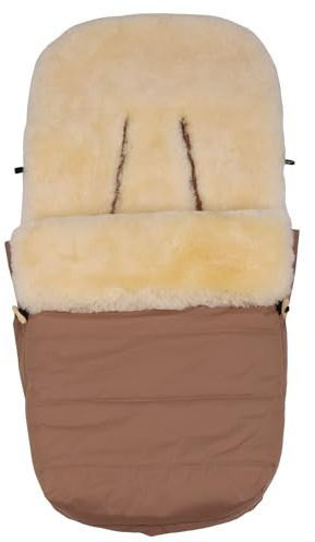 Merauno Saco de piel de cordero para cochecito de bebé, saco para cochecito de bebé, saco para cochecito de bebé, resistente al viento y al agua, termorregulador, cremallera completa, 95 x 43 cm