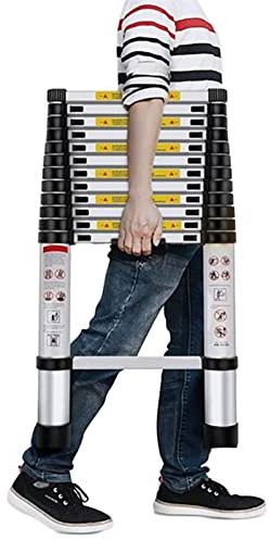 Scala telescopica da 8 m, in alluminio, leggera, compatta e portatile, per uso esterno, ideale per camper, soffitte e progetti domestici, versatile e di design