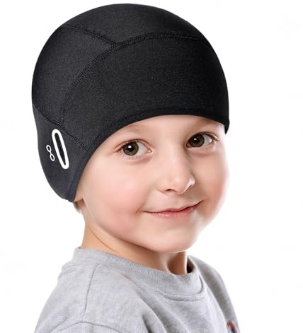 AYPOW Berretto Sottocasco Bici Invernale per Bambini, Cappello Fodera in Pile con Paraorecchie Antivento Caldo Cappellini per Ragazzo e Ragazza per Sport all'Aria Aperta Corsa Sci Ciclismo