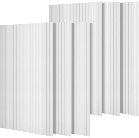 YORKING 6 Pack Self-Adhesive Acoustic Panels, 47.2 x 23.6 x 0.35, Soundproofing Wall Panels, 3D Sound Absorbing Wall Panels for Recording Studio, Office, Living Room and Wall Decoration, White