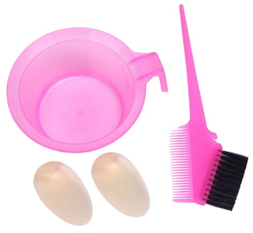 ULTECHNOVO 2 Sets Hair Dye Comb and Hair Coloring Bowl DIY Hairdressing Tools Double-sided Professional Pink Salon Accessories and Highlighting