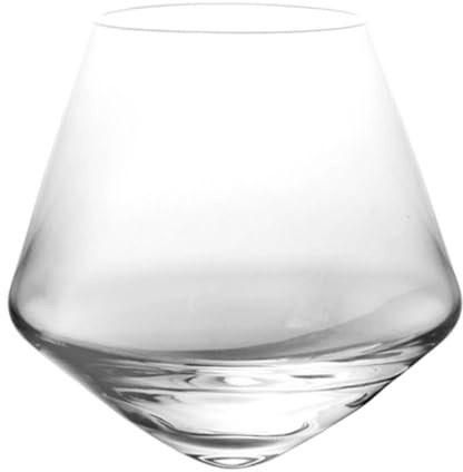 PAMINGONO Bicchiere Whiskey Tumbler in Vetro Cristallo Rotante Stabile per Rum Cocktail Degustazione Bar Casa Ristorante