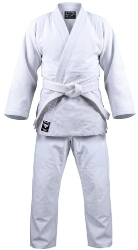 Mytra Fusion Judo Gi – Judoanzug für Erwachsene, strapazierfähig für Training & Wettkampf – Robuster Judo Kimono mit verstärkten Nähten & Gürtel inclusive (Weiß, 7-200)