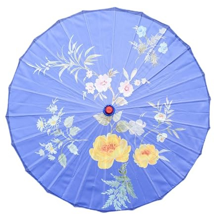 PciDinFo Parapluie Chinois Parasol en Bambou Soie Imperméable Papier Huile Accessoire Artisanal Décoratif Danse Asiatique Adapté pour Mariage, Styler Un