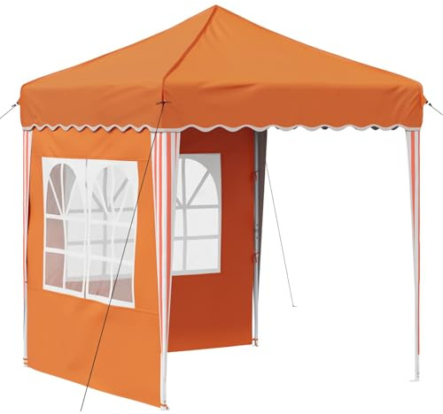 Tonnelle de Jardin Pliable, Tente de Réception Pavillon Barnum de Jardin Pop-up Orange 195x195x245 cm