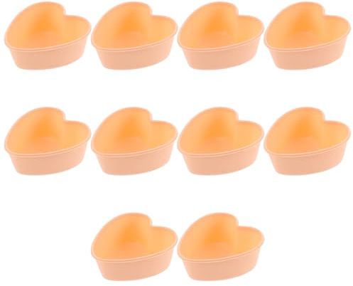 VALICLUD Juego de 10 Moldes de Silicona en Forma de Corazón para Hornear y Cocinar Tartaletas de Huevo y Pasteles al Vapor, Color Rosa, Creativo y Resistente