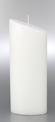 FVLFIL Kerze Oval, Weiss für Hochzeit, Taufe 23x9 cm - 8616 - Kerzenrohling Ellipse zum Basteln, Verzieren und Gestalten. Mit Karton zur Aufbewahrung.