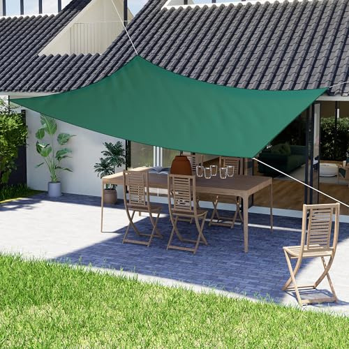 jarolift Sonnensegel Rechteckig, Wasserabweisend, Sonnenschutz Sichtschutz für Terrasse Garten Balkon, Polyestergewebe 300 x 200 cm, Grün