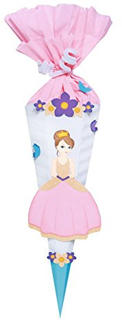 Ursus 9860001 - Schultüte Bastelset Mini, Prinzessin, sechseckig, Höhe ca. 41 cm, Duchmesser ca. 15 cm, inklusive Bastelanleitung und Vorlagebogen, zum Selbstbasteln, ideal für die Einschuluung