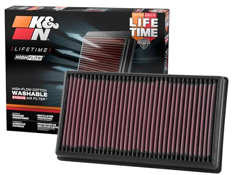 K&N High-Flow Original Lifetime Engine Air Filter: Increase Power: Premium, Washable: Compatible with 2017-2026 Volkswagen: Atlas, Teramount, 33-5071
