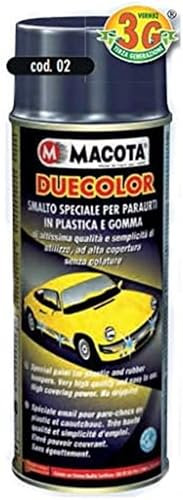 TRS® MACOTA DUECOLOR Nero Lucido Spray Vernice Smalto Speciale PARAURTI PLASTICA Gomma Auto Moto Camper RINNOVA RIGENERA Tuning Fai da Te Senza Colature Professionale