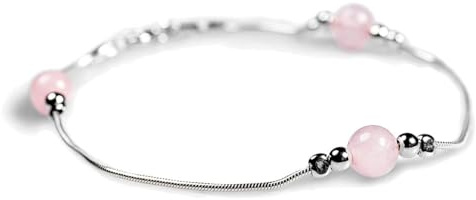 HENRYKA 925 Sterling Silver & Gemstone Bracelet | Boho Style Snake Chain Beads | Unique Summer Jewellery & Holiday Fashion Accessory | Lovely Gift For Teenage Girls & Women | Hypoallergenic