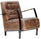 MASSIVMOEBEL24.DE | Iron Label - Sessel aus Echtleder | Büffelleder | braun | 64x76x83 | Armlehnen und Beine aus Metall | Relaxsessel Fernsehsessel Loungesessel