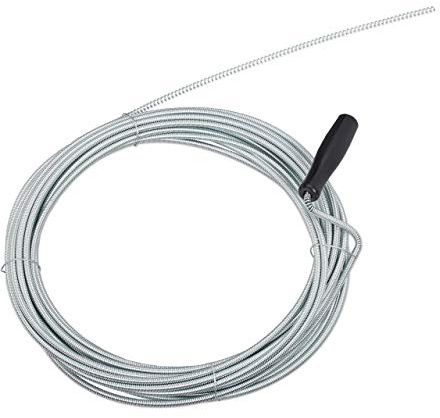 10 Desatascadores Tuberías y Desagües 10 m, Cables, Muelle, Ducha, WC, Alambre, Hierro y Plástico, Ø 5 mm, Plateado