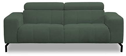 DOMO Collection Cunelli 2 Sitzer, Sofa mit Rückenfunktion, Garnitur mit Relaxfunktion, grün, 208x104x79 cm | 2 Sitzer mit Rückenfunktion, modernes Sofa mit stabilem Metallfuß und hohem Sitzkomfort, 208x104x79 cm (BxTxH)