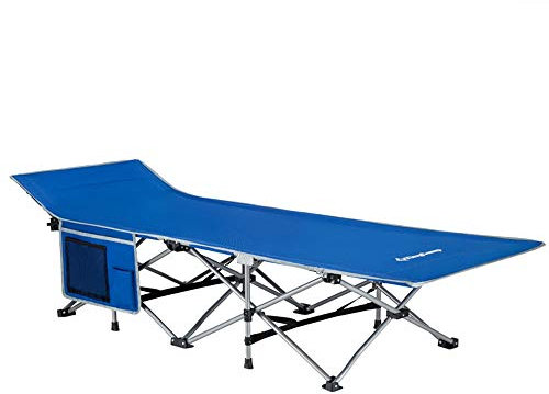 FUFU Deckchairs Liegestuhl, Feldbett Outdoor Begleitbett Tragbares Ultraleichtes Verstellbares Einzelbüro Mittagspause Outdoor Klappbett 190x68x38cm Klappbar (Color : Blue)