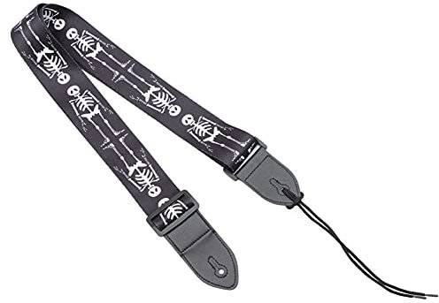 Milisten Verschleißfester Gitarrengurt Mit Kreativem Totenkopf-design Bequemer Schultergurt Gitarre Und Akustikgitarre Schlicht Und Robust