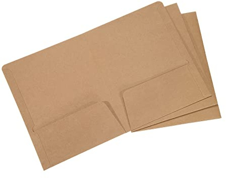 PATIKIL 3Pack Dokumentenmappe Papier Ordner A5 Kraftpapier Ordner mit Tasche Brief Datei Sammlung Speicher für Büro Braun