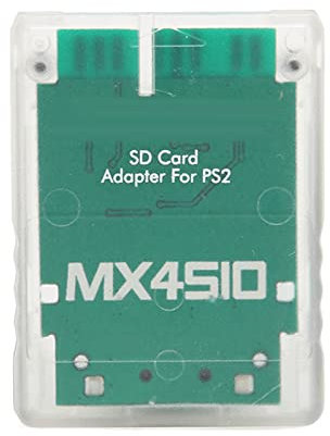 Adaptateur de Carte SD pour PS2, MX4SIO SIO2SD Remplacement de L'adaptateur de Carte Mémoire pour PS2 Fat Console (Blanc Transparent)