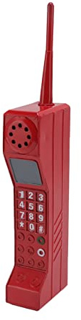 Lwuey Retro Mobile Phone, Old Fashioned 80s 90s Portable Brick Cell Phone Ornament Vintage Brick Phone Decor Iron Vivid Cellphone Model Cellular Prop for Themed Party Photography Movie Scene(Red)