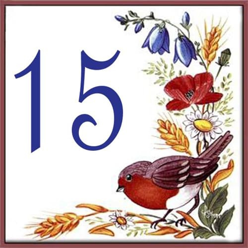 Numéro de rue en faïence avec numéro personnalisable au choix – 20x20cm
