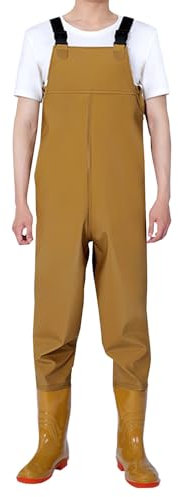 Wathose Anglerstiefel Angelhose mit Hosenträgern atmungsaktiv Crosswater Wathose Brautjungfer Overall für Herren, gelb, 6