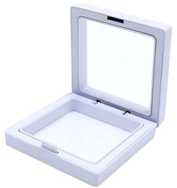 3D-Schweberahmen 15PC Weiß Transparent Pe Film Schmuck Display Box Suspension Vitrinen Schmuck Box Halskette Lagerung Halter Geschenk Box(Color:9CM)