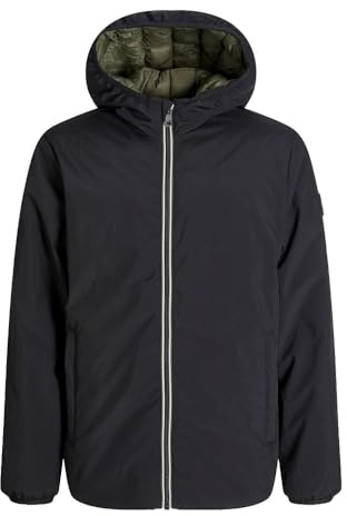 JACK & JONES Homme Reversible Jjebrook Sn Jnr Veste, Black Olive Night, 14 Ans EU