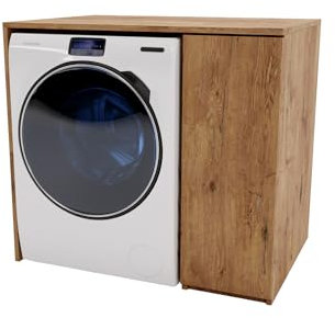 MRBLS_HOME Waschmaschinenschrank 96 X 88,5 X 62 cm (B/H/T) – Überbauschrank mit Stauraum für Trockner oder Geräte – Schrank für Waschmaschine – Trockner Schrank (Retro Eiche)