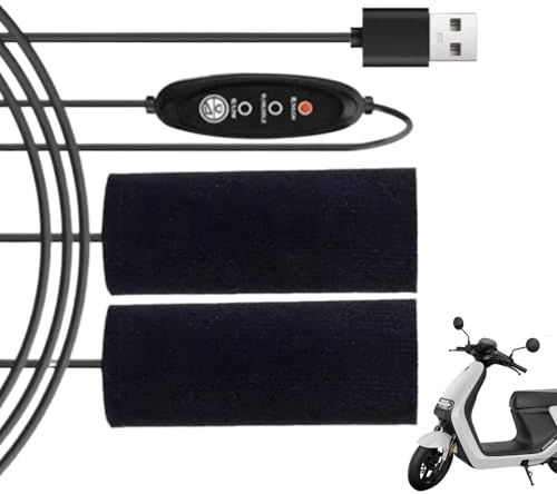 Puños calefactados para motocicleta, puños calefactados para motocicleta, calefacción de manillar ajustable, empuñaduras térmicas para motocicleta con control de temperatura ajustable, diseño