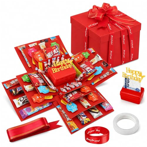 Sunshine smile Überraschung Box,Uberraschungsbox,4-lagige Kreative Geschenkbox Explosionsbox,Geldgeschenke Verpackung,Geldgeschenke Geburtstag Überraschungsbox für Valentinstagsgeschenke,Geburtstag